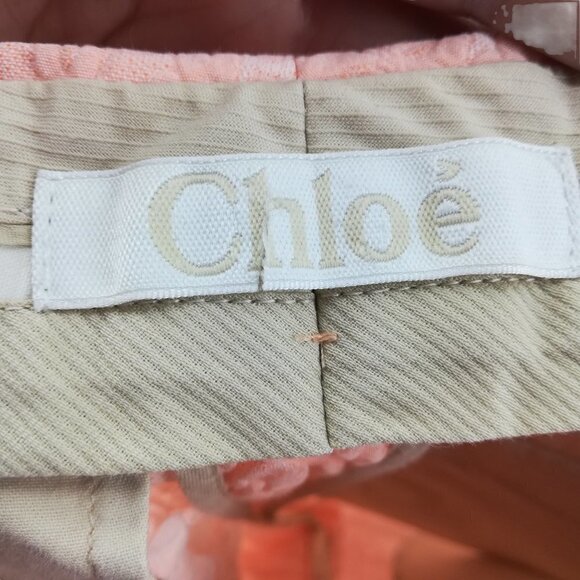 Chloe Floral Embossed Pink Tapestry Ankle Pants Size 38 US M Bubblegum Cropped - Picture 11 of 12